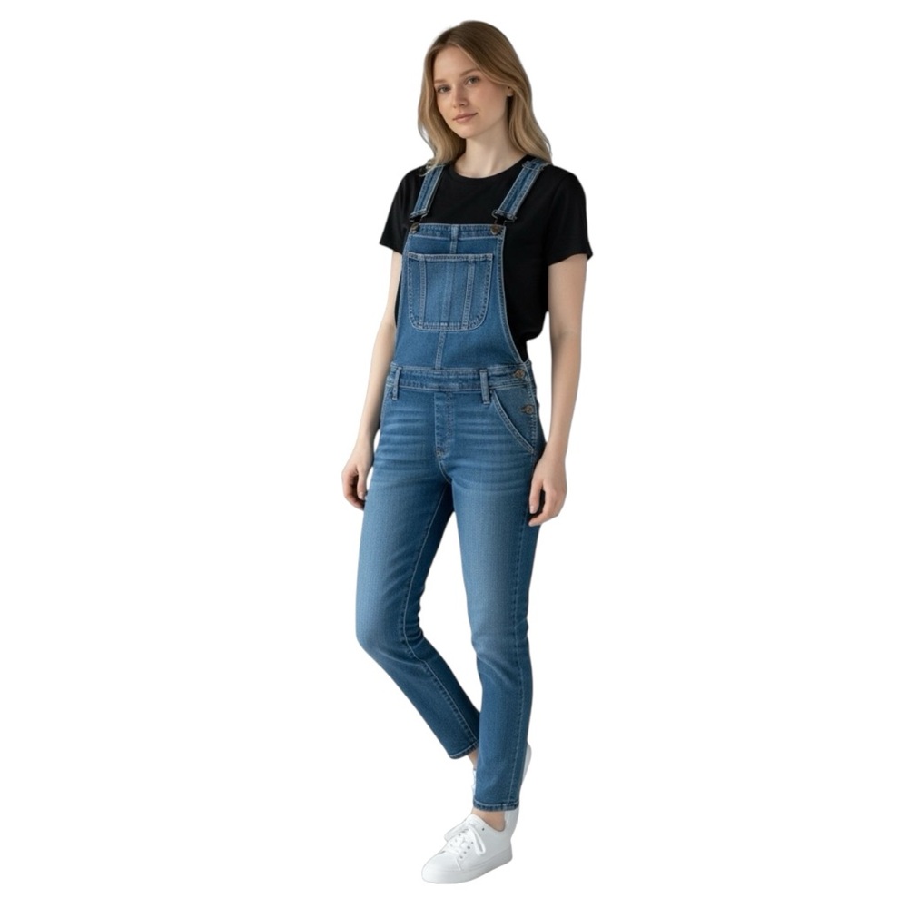 ABERCROMBIE & FITCH woman's size XS distresse raw hem 100% cotton denim overalls